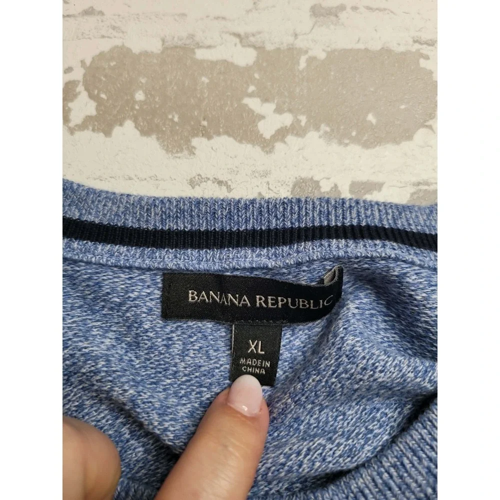 Banana Republic Blue Sweater Men's XL 100%‎ Cotton Crew Neck